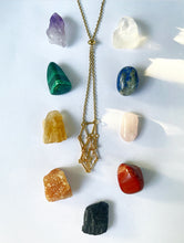 Cargar imagen en el visor de la galería, Crystal-Stone Adjustable Holder Pendant Golden Necklace