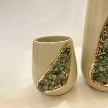 Cargar imagen en el visor de la galería, Amethyst / Agate Crystal Quartz Ceramic Vases Set of 2