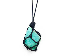 Cargar imagen en el visor de la galería, Crystal-Stone Adjustable Holder Leather Necklace