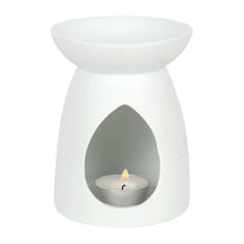 Cargar imagen en el visor de la galería, White Ceramic Seven Chakra Tealight Wax Warmer
