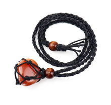 Cargar imagen en el visor de la galería, Crystal-Stone Adjustable Holder Leather Necklace