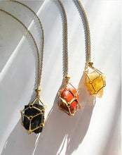 Cargar imagen en el visor de la galería, Crystal-Stone Adjustable Holder Pendant Golden Necklace