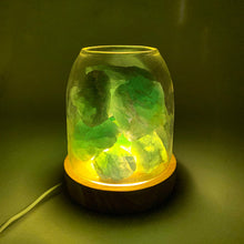Cargar imagen en el visor de la galería, AURORA 2 Crystal Light | Essential Oil Diffusing | Natural Quartz 500g | Amethyst / Green Calcite