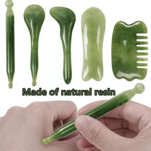 Cargar imagen en el visor de la galería, Jade Face Roller & Gua Sha Natural Stone Massager Skin Care & Facial Massage Tool