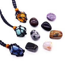 Cargar imagen en el visor de la galería, Crystal-Stone Adjustable Holder Leather Necklace