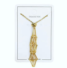 Cargar imagen en el visor de la galería, Crystal-Stone Adjustable Holder Pendant Golden Necklace