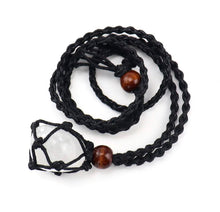Cargar imagen en el visor de la galería, Crystal-Stone Adjustable Holder Leather Necklace