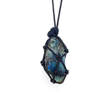 Cargar imagen en el visor de la galería, Crystal-Stone Adjustable Holder Leather Necklace