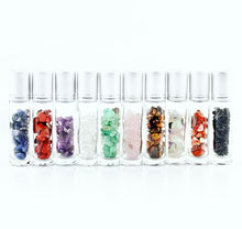 Cargar imagen en el visor de la galería, Fillable Essential Oil  Perfume Crystal Bottles with Natural Stones