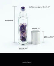 Cargar imagen en el visor de la galería, Fillable Essential Oil  Perfume Crystal Bottles with Natural Stones