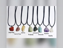 Cargar imagen en el visor de la galería, Natural Stones Leather Necklace