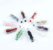 Cargar imagen en el visor de la galería, Fillable Essential Oil  Perfume Crystal Bottles with Natural Stones