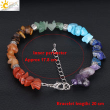 Cargar imagen en el visor de la galería, 7 Chakra Reiki Women Chain Link Natural Chip Stone Bracelets