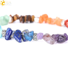 Cargar imagen en el visor de la galería, 7 Chakra Reiki Women Chain Link Natural Chip Stone Bracelets