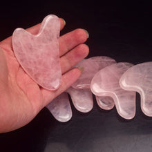 Cargar imagen en el visor de la galería, Gua Sha & Roller de Cuarzo Rosa y Jade | Masaje Facial Cristal | Vibras & Cristales