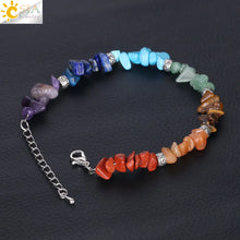Cargar imagen en el visor de la galería, 7 Chakra Reiki Women Chain Link Natural Chip Stone Bracelets