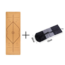 Cargar imagen en el visor de la galería, Natural Cork & TPE Yoga Mat 183x68cm - 5mm Non-Slip with Body Alignment Lines