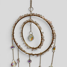 Cargar imagen en el visor de la galería, Rose Quartz Crystal Double Ring Suncatcher Window Hanging