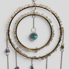 Cargar imagen en el visor de la galería, Rose Quartz Crystal Double Ring Suncatcher Window Hanging
