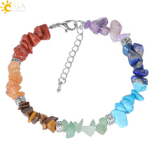 Cargar imagen en el visor de la galería, 7 Chakra Reiki Women Chain Link Natural Chip Stone Bracelets