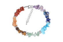 Cargar imagen en el visor de la galería, 7 Chakra Women Chain Link Natural Chip Stone Bracelets