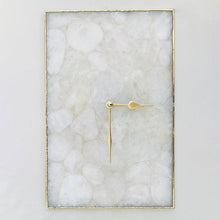 Cargar imagen en el visor de la galería, White Crystal Agate Large Wall Clock Personalised Momento
