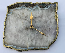 Cargar imagen en el visor de la galería, Grey Agate Large Wall/Desk Clock/Personalised Momento-1