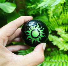 Cargar imagen en el visor de la galería, Engraved Obsidian Sphere 50mm
