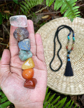 Cargar imagen en el visor de la galería, 7 Chakras Black Tourmaline Japa Mala