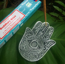 Cargar imagen en el visor de la galería, Hamsa Hand Metal Incense Smudge Burner