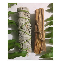 Cargar imagen en el visor de la galería, Kit / Sage Smudge + 3 Palo Santo Bundle