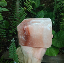 Cargar imagen en el visor de la galería, Himalayan Salt Cube Shaped Candle Holder