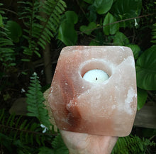 Cargar imagen en el visor de la galería, Himalayan Salt Cube Shaped Candle Holder