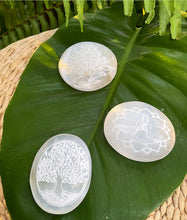 Cargar imagen en el visor de la galería, Selenite Engraved Jumbo Palm Stones