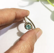 Cargar imagen en el visor de la galería, Blue Topaz Flower Spiral Silver 925 Ring