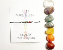 Cargar imagen en el visor de la galería, 7 Chakras Beads Adjustable Cord Bracelet + Chakras Set 7 Crystals Bundle