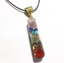 Cargar imagen en el visor de la galería, 7 Chakras Copper Orgone Leather Necklace