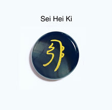 Cargar imagen en el visor de la galería, Black Agate Reiki Symbols Palmstones