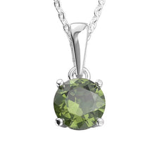 Cargar imagen en el visor de la galería, Round Faceted Moldavite Silver Pendant with SIGNED CERTIFICATE of AUTHENTICITY