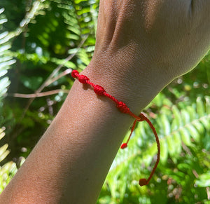 7 Knot Red String Bracelet
