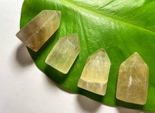 Cargar imagen en el visor de la galería, Yellow Obelisk Fluorite Wand Points 2”