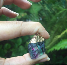 Cargar imagen en el visor de la galería, Fluorite Gold Plated Pendants