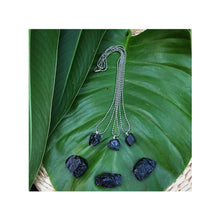 Cargar imagen en el visor de la galería, Black Tourmaline Silver Steel Neacklace