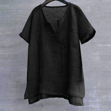 Cargar imagen en el visor de la galería, Summer New Cotton Linen Solid Color Simple Men's Short Sleeve Shirt Youth Chinese Style T-Shirt Trendy Casual Shirt Zen Design
