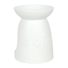 Cargar imagen en el visor de la galería, White Ceramic Seven Chakra Tealight Wax Warmer
