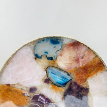 Cargar imagen en el visor de la galería, Large Multicolored 12" Diameter Agate Platter / Tray
