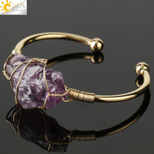 Cargar imagen en el visor de la galería, Pulsera Brazalete de Piedra Natural con Cuarzo | Vibras &amp; Cristales
