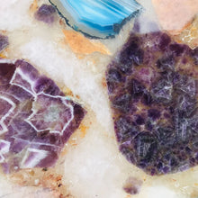 Cargar imagen en el visor de la galería, Large Multicolored 12" Diameter Agate Platter / Tray
