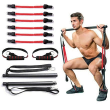 Cargar imagen en el visor de la galería, Pilates Resistance Band Bar – Home Gym Exercise Stick with Tension Rope
