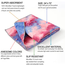Cargar imagen en el visor de la galería, Non-Slip Hot Yoga Towel Mat with Resin Grip - Pilates, Beach &amp; Fitness Exercise
